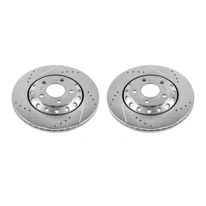PowerStop Power Stop 03-10 Audi A8 Quattro Rear Evolution Drilled & Slotted Rotors - Pair EBR1010XPR