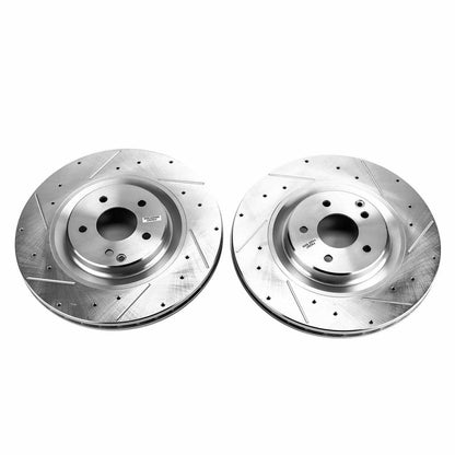 PowerStop Power Stop 02-04 Mercedes-Benz C32 AMG Front Evolution Drilled & Slotted Rotors - Pair EBR1243XPR