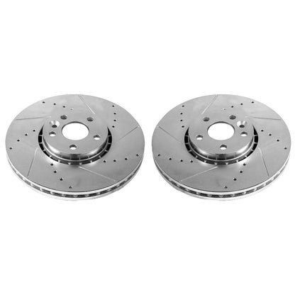 PowerStop Power Stop 2000 Volvo V70 Front Evolution Drilled & Slotted Rotors - Pair EBR1283XPR
