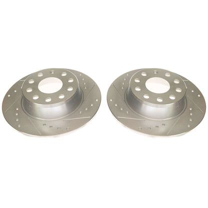 Power Stop 2019 Volkswagen Jetta Rear Evolution Drilled & Slotted Rotors - Pair EBR1697XPR