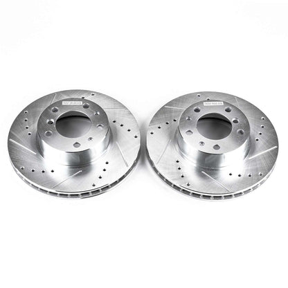 PowerStop Power Stop 94-95 BMW 540i Front Evolution Drilled & Slotted Rotors - Pair EBR262XPR