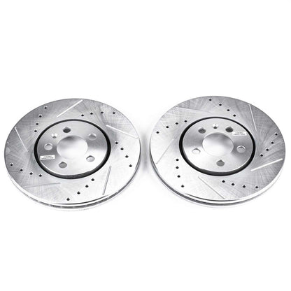 PowerStop Power Stop 96-99 Volkswagen Golf Front Evolution Drilled & Slotted Rotors - Pair EBR482XPR