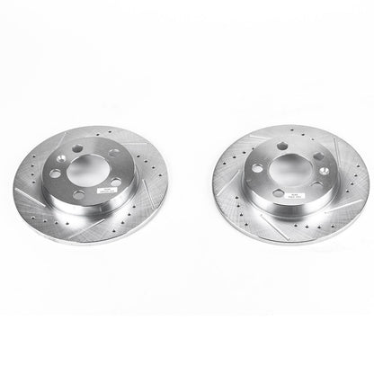 PowerStop Power Stop 00-06 Audi TT Quattro Rear Evolution Drilled & Slotted Rotors - Pair EBR657XPR
