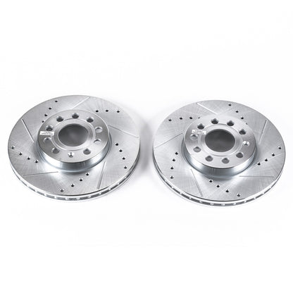 PowerStop Power Stop 10-13 Audi A3 Front Evolution Drilled & Slotted Rotors - Pair EBR830XPR