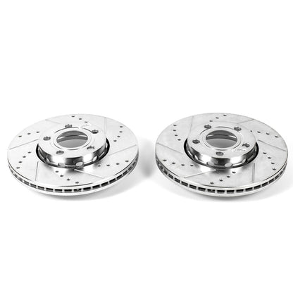 PowerStop Power Stop 2005 Audi A4 Front Evolution Drilled & Slotted Rotors - Pair EBR833XPR
