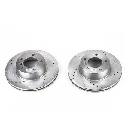 PowerStop Power Stop 08-13 BMW 128i Front Evolution Drilled & Slotted Rotors - Pair EBR842XPR