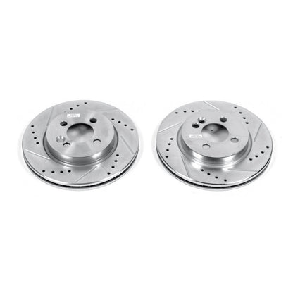 PowerStop Power Stop 07-09 Mini Cooper Front Evolution Drilled & Slotted Rotors - Pair EBR853XPR