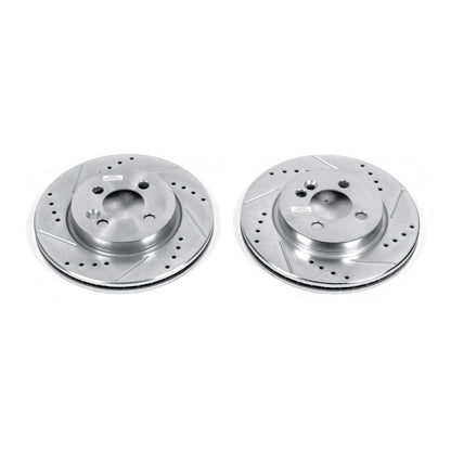 PowerStop Power Stop 07-09 Mini Cooper Front Evolution Drilled & Slotted Rotors - Pair EBR853XPR