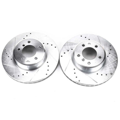PowerStop Power Stop 04-06 BMW 525i Front Evolution Drilled & Slotted Rotors - Pair EBR870XPR