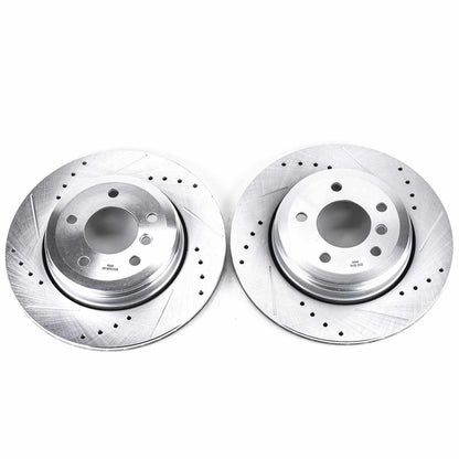 PowerStop Power Stop 04-07 BMW 525i Rear Evolution Drilled & Slotted Rotors - Pair EBR874XPR