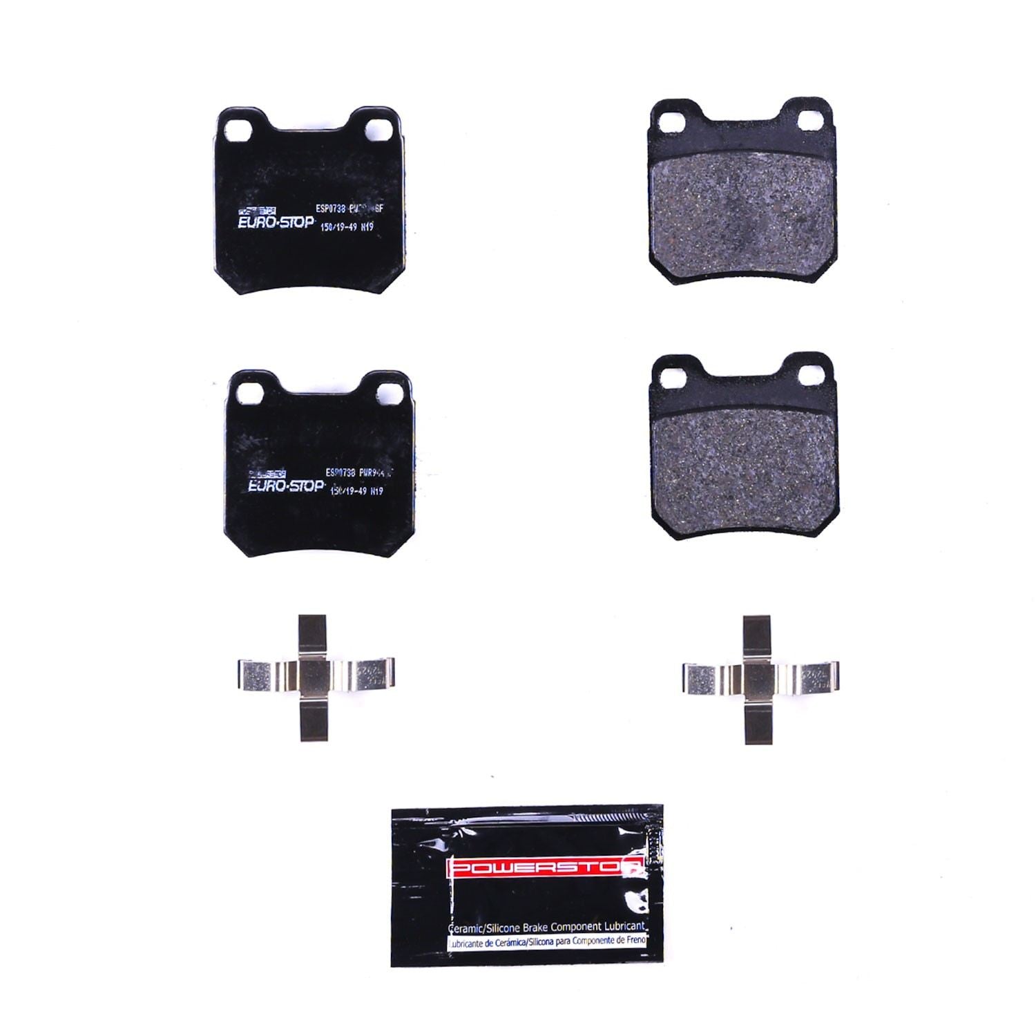 PowerStop Power Stop 97-98 Saab 900 Euro-Stop ECE-R90 Rear Brake Pads ESP0738