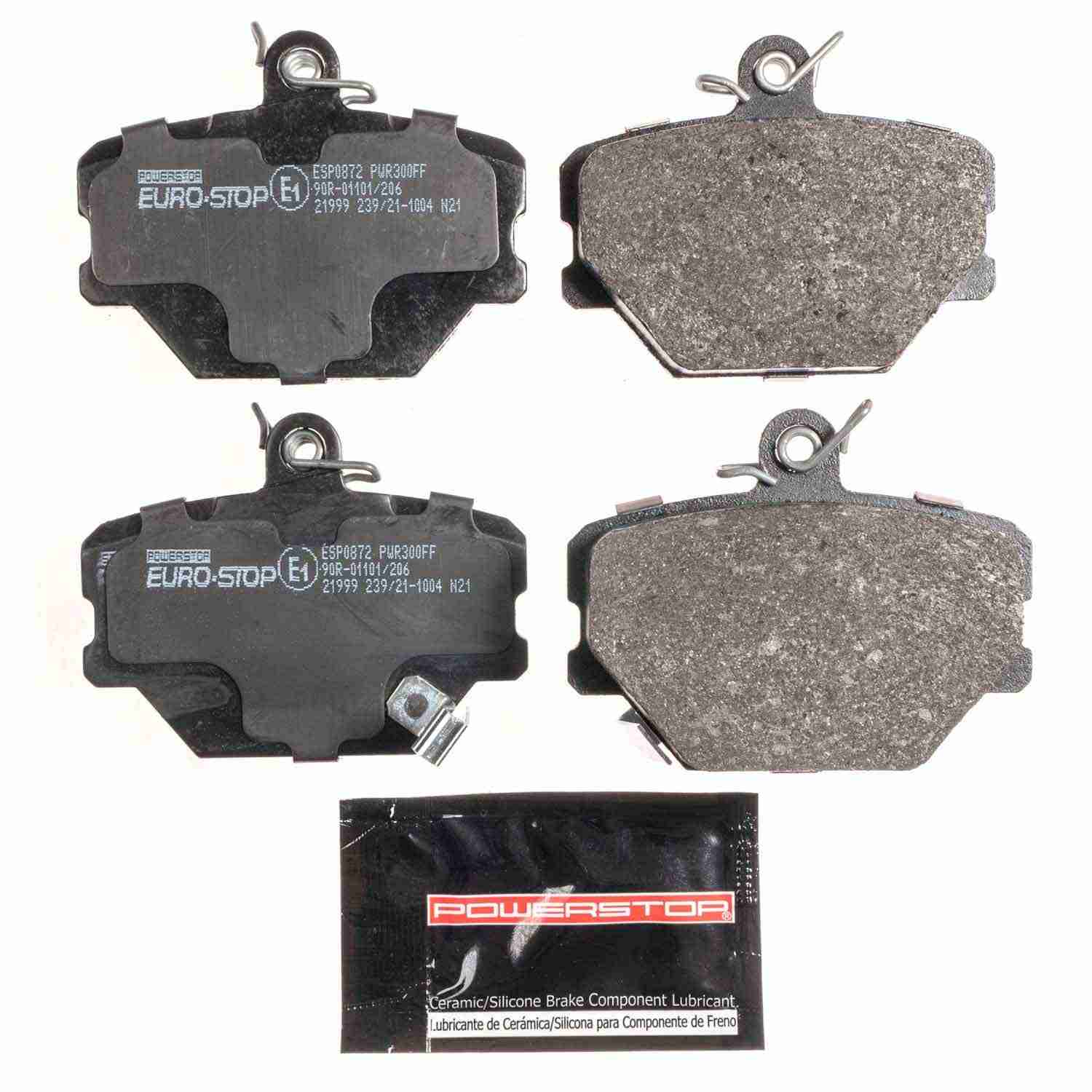 PowerStop Power Stop 05-16 Smart Fortwo Euro-Stop ECE-R90 Front Brake Pads ESP0872