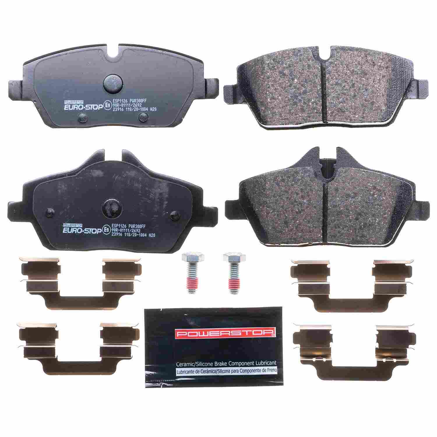 PowerStop Power Stop 07-19 Mini Cooper Euro-Stop ECE-R90 Front Brake Pads ESP1126