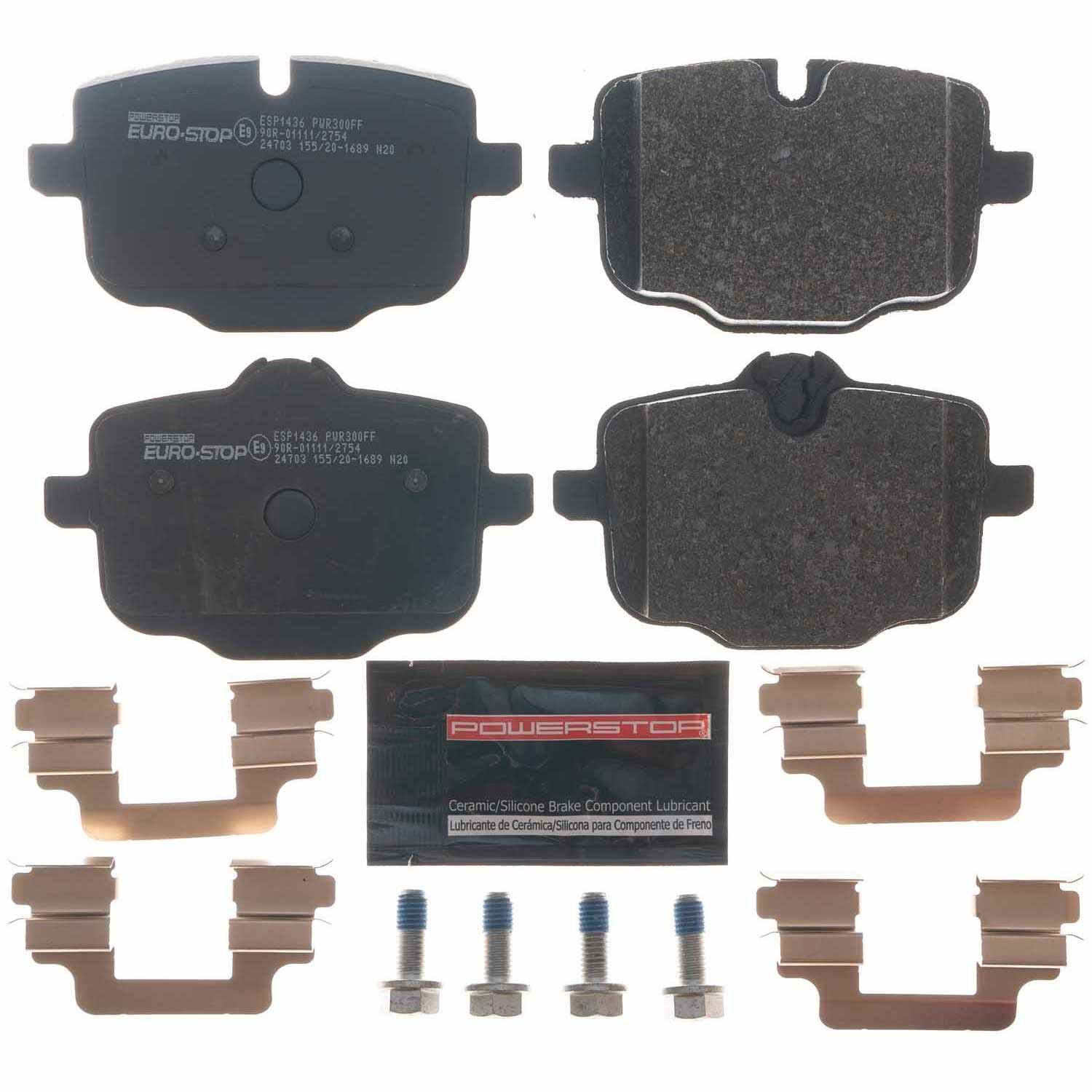 PowerStop Power Stop 14-19 BMW M6 Gran Coupe Euro-Stop ECE-R90 Rear Brake Pads ESP1436