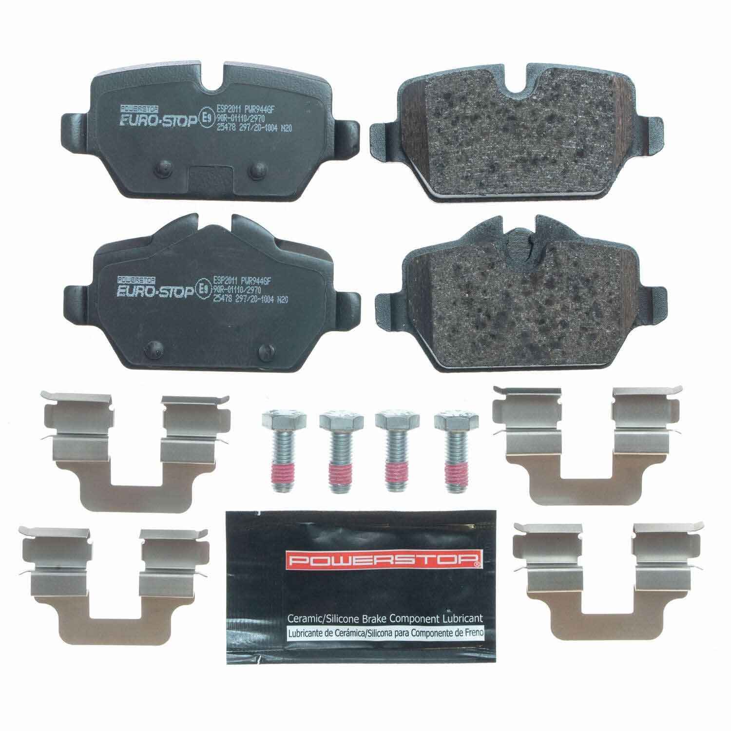 PowerStop Power Stop 13-16 Mini Cooper Paceman Euro-Stop ECE-R90 Rear Brake Pads ESP2011