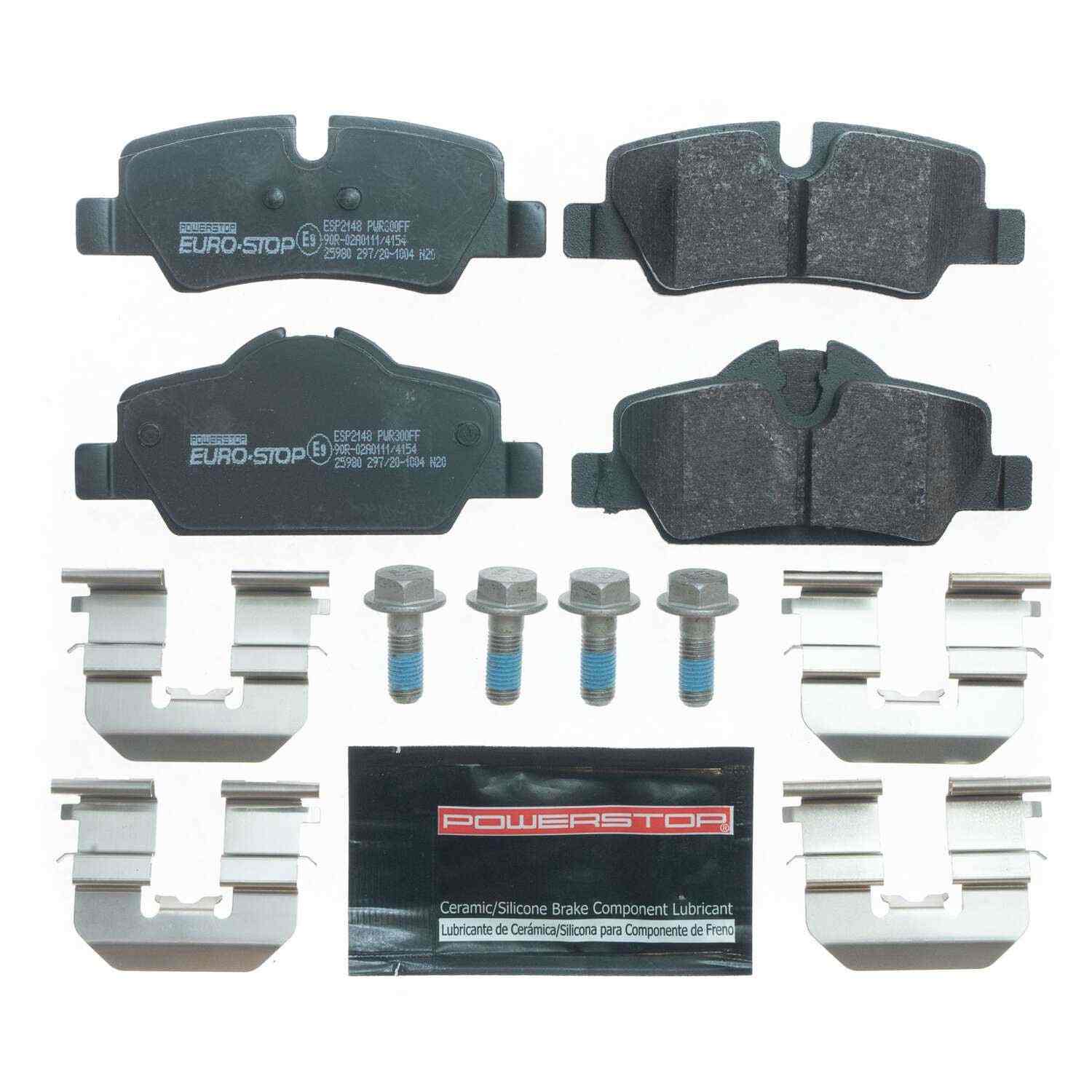 PowerStop Power Stop 14-19 Mini Cooper Euro-Stop ECE-R90 Rear Brake Pads ESP2148