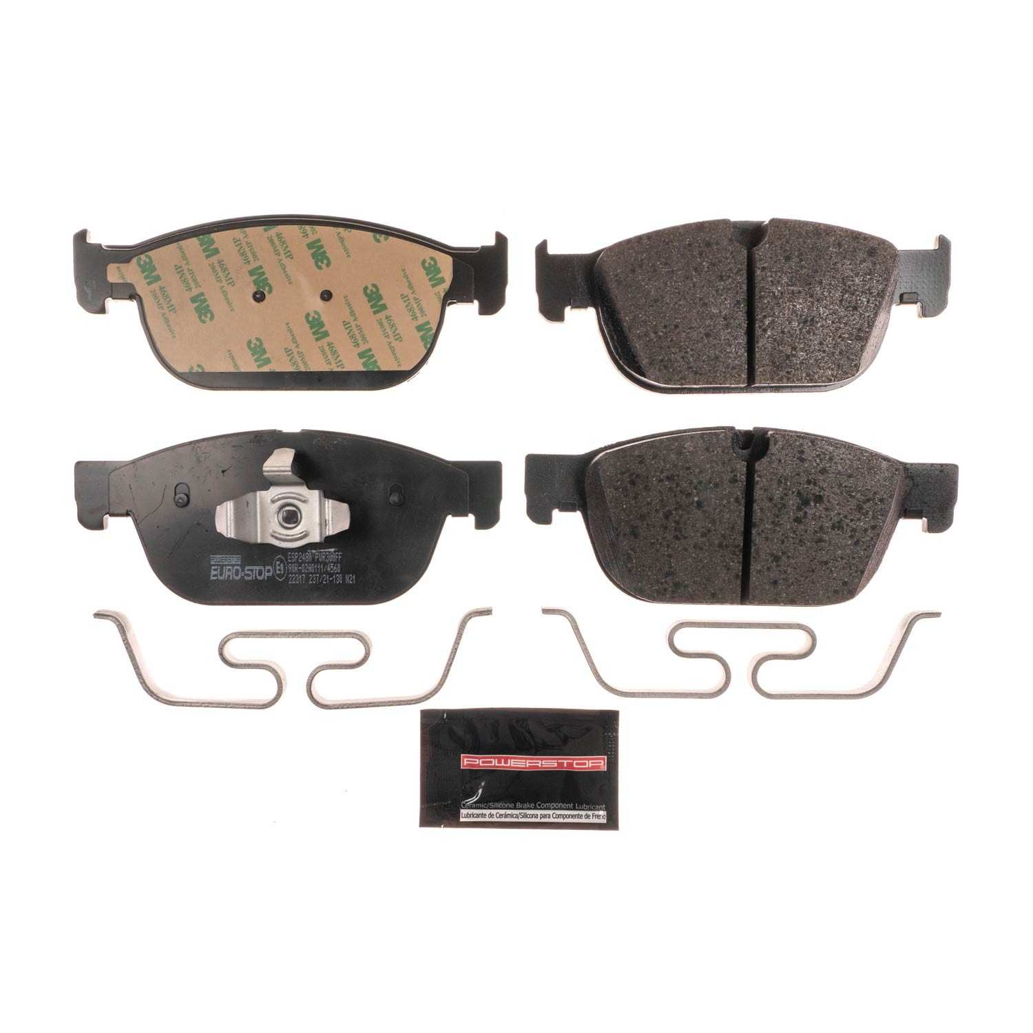 PowerStop Power Stop 16-19 Volvo XC90 Euro-Stop ECE-R90 Front Brake Pads ESP2480