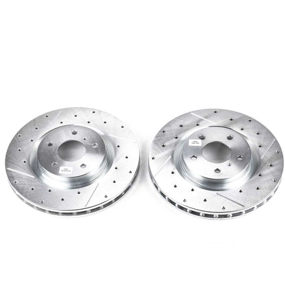 PowerStop Power Stop 03-04 Infiniti G35 Front Evolution Drilled & Slotted Rotors - Pair JBR1107XPR