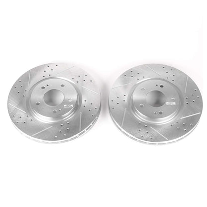 PowerStop Power Stop 03-06 Mitsubishi Lancer Front Evolution Drilled & Slotted Rotors - Pair JBR1109XPR