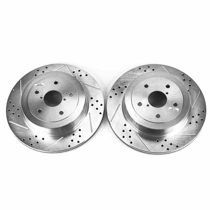 PowerStop Power Stop 05-07 Subaru Impreza Rear Evolution Drilled & Slotted Rotors - Pair JBR1118XPR