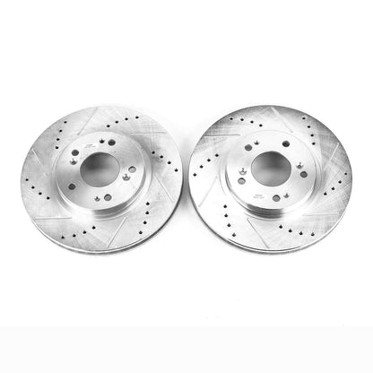 PowerStop Power Stop 04-08 Mitsubishi Endeavor Front Evolution Drilled & Slotted Rotors - Pair JBR1122XPR