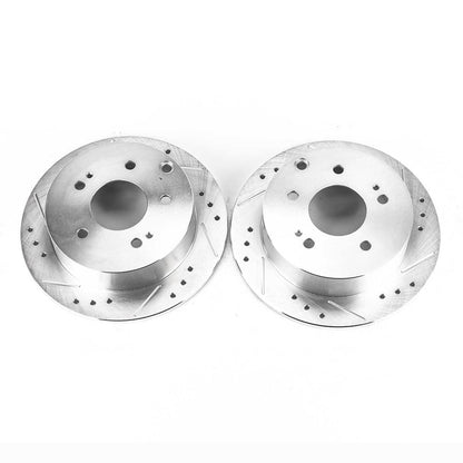 PowerStop Power Stop 06-12 Mitsubishi Eclipse Rear Evolution Drilled & Slotted Rotors - Pair JBR1130XPR