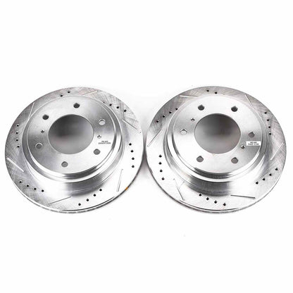 PowerStop Power Stop 00-06 Mitsubishi Montero Rear Evolution Drilled & Slotted Rotors - Pair JBR1133XPR