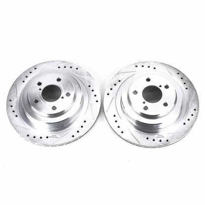 PowerStop Power Stop 06-07 Subaru Impreza Rear Evolution Drilled & Slotted Rotors - Pair JBR1163XPR