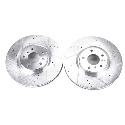 PowerStop Power Stop 07-08 Infiniti G35 Front Evolution Drilled & Slotted Rotors - Pair JBR1195XPR