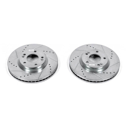 PowerStop Power Stop 07-09 Hyundai Santa Fe Front Evolution Drilled & Slotted Rotors - Pair JBR1328XPR