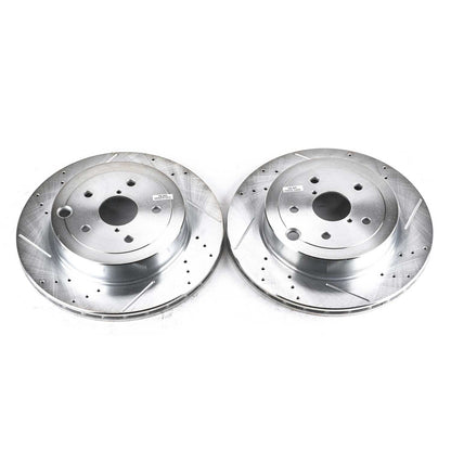 PowerStop Power Stop 08-14 Subaru Impreza Rear Evolution Drilled & Slotted Rotors - Pair JBR1366XPR