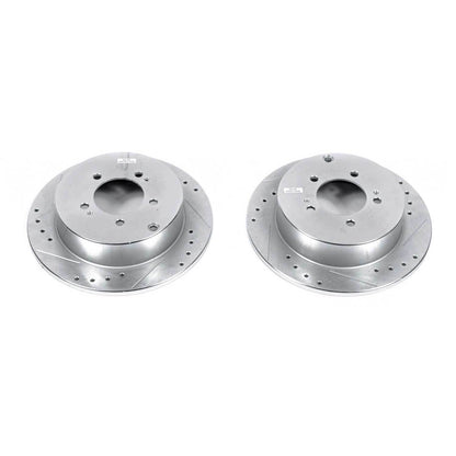 PowerStop Power Stop 09-15 Mitsubishi Lancer Rear Evolution Drilled & Slotted Rotors - Pair JBR1374XPR