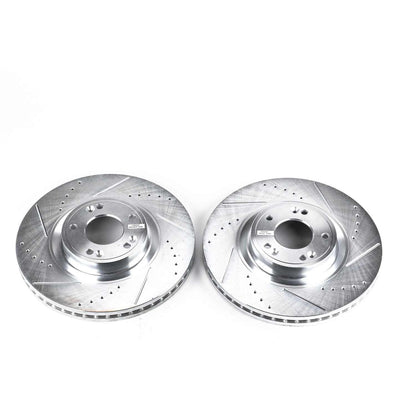 PowerStop Power Stop 09-14 Hyundai Genesis Front Evolution Drilled & Slotted Rotors - Pair JBR1375XPR