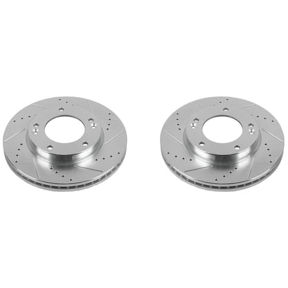 PowerStop Power Stop 07-09 Kia Sorento Front Evolution Drilled & Slotted Rotors - Pair JBR1518XPR