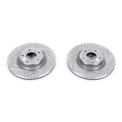 PowerStop Power Stop 10-16 Hyundai Genesis Coupe Front Evolution Drilled & Slotted Rotors - Pair JBR1531XPR