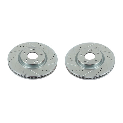 PowerStop Power Stop 12-17 Hyundai Azera Front Evolution Drilled & Slotted Rotors - Pair JBR1554XPR
