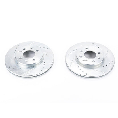 PowerStop Power Stop 12-17 Hyundai Accent Front Evolution Drilled & Slotted Rotors - Pair JBR1566XPR