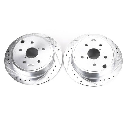 PowerStop Power Stop 15-19 Subaru WRX Rear Evolution Drilled & Slotted Rotors - Pair JBR1701XPR
