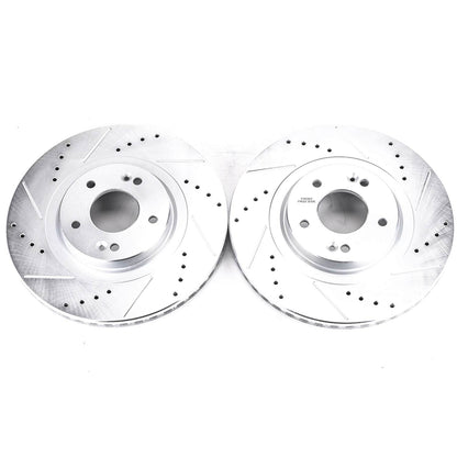 PowerStop Power Stop 13-18 Hyundai Santa Fe Sport Front Evolution Drilled & Slotted Rotors - Pair JBR1706XPR