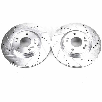 PowerStop Power Stop 17-19 Hyundai Elantra Front Evolution Drilled & Slotted Rotors - Pair JBR1710XPR