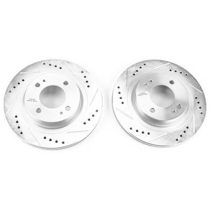 PowerStop Power Stop 17-18 Mitsubishi Mirage Front Evolution Drilled & Slotted Rotors - Pair JBR1762XPR