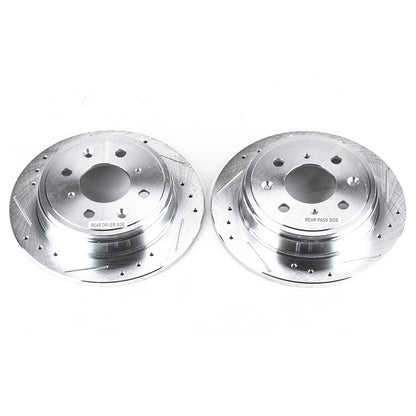 PowerStop Power Stop 90-01 Acura Integra Rear Evolution Drilled & Slotted Rotors - Pair JBR308XPR