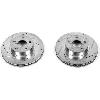 PowerStop Power Stop 93-01 Subaru Impreza Front Evolution Drilled & Slotted Rotors - Pair JBR358XPR