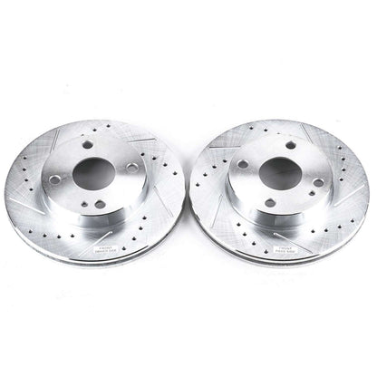 PowerStop Power Stop 90-93 Mazda Miata Front Evolution Drilled & Slotted Rotors - Pair JBR543XPR