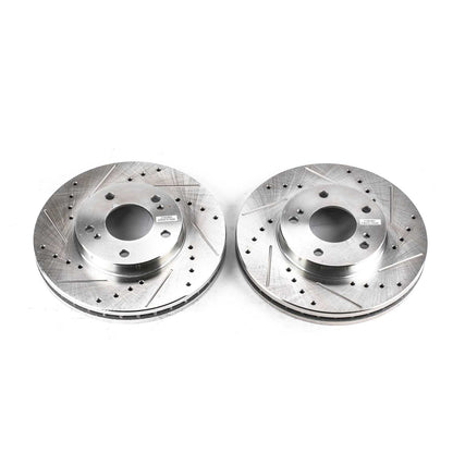 PowerStop Power Stop 89-96 Nissan 300ZX Front Evolution Drilled & Slotted Rotors - Pair JBR552XPR