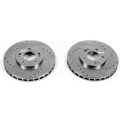 PowerStop Power Stop 91-93 Dodge Stealth Front Evolution Drilled & Slotted Rotors - Pair JBR582XPR
