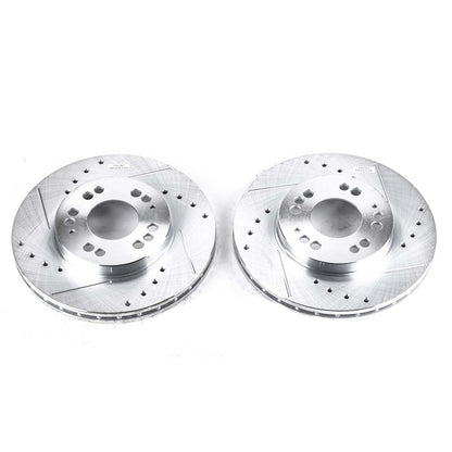 PowerStop Power Stop 91-96 Dodge Stealth Front Evolution Drilled & Slotted Rotors - Pair JBR583XPR