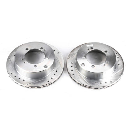 PowerStop Power Stop 91-96 Dodge Stealth Rear Evolution Drilled & Slotted Rotors - Pair JBR584XPR