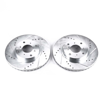 PowerStop Power Stop 93-96 Honda Prelude Front Evolution Drilled & Slotted Rotors - Pair JBR707XPR