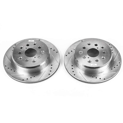 PowerStop Power Stop 93-97 Lexus GS300 Rear Evolution Drilled & Slotted Rotors - Pair JBR717XPR